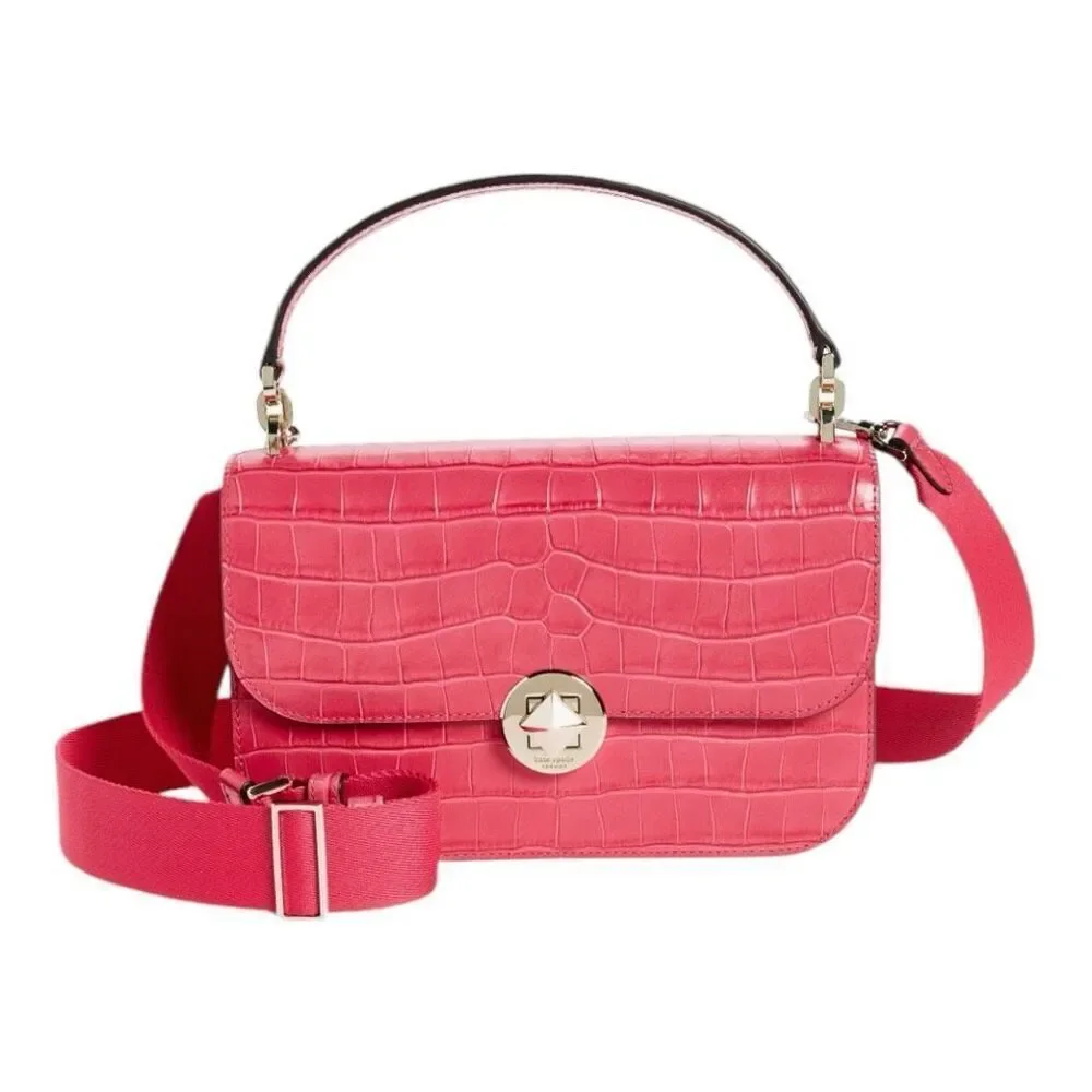 Kate Spade New York croc embossed leather top handle satchel
